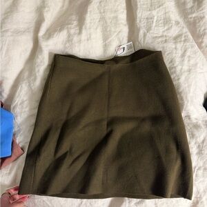 Zara Olive Knit Mini Skirt